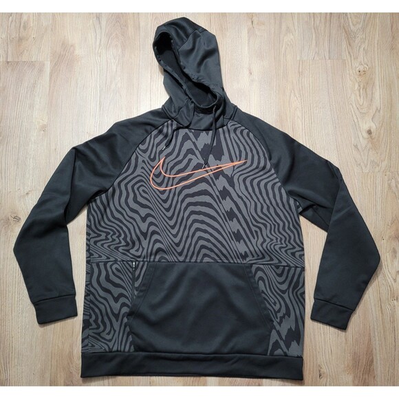 Nike Hoodie Men Therma Dri-Fit Swoosh Pullover Training size XL Black Sweatshirt - Picture 1 of 8